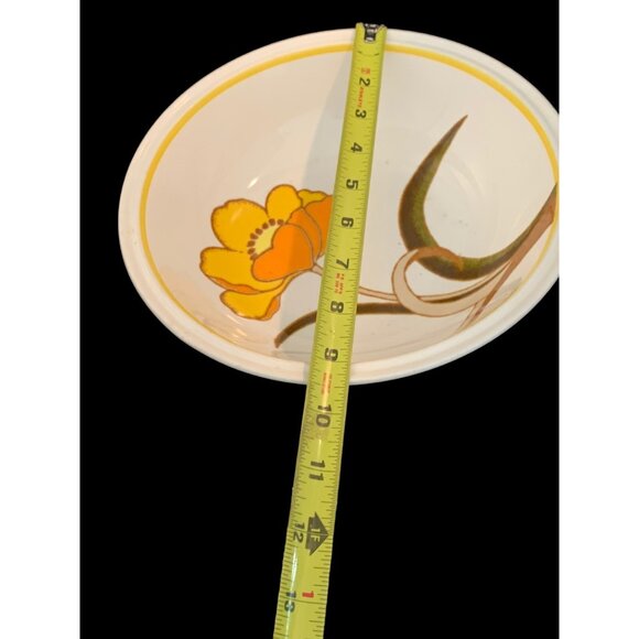 RARE- Vintage Mikasa Forecast Dolly 9.5" Vegetable Bowl  Japan Yellow Poppy - Picture 11 of 12